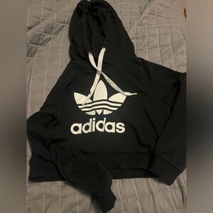 Adidas Cropped Hoodie Sweatshirt